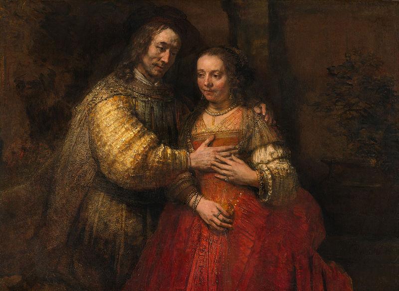 REMBRANDT Harmenszoon van Rijn Portrait of a Couple as Figures from the Old Testament, known as 'The Jewish Bride' Germany oil painting art